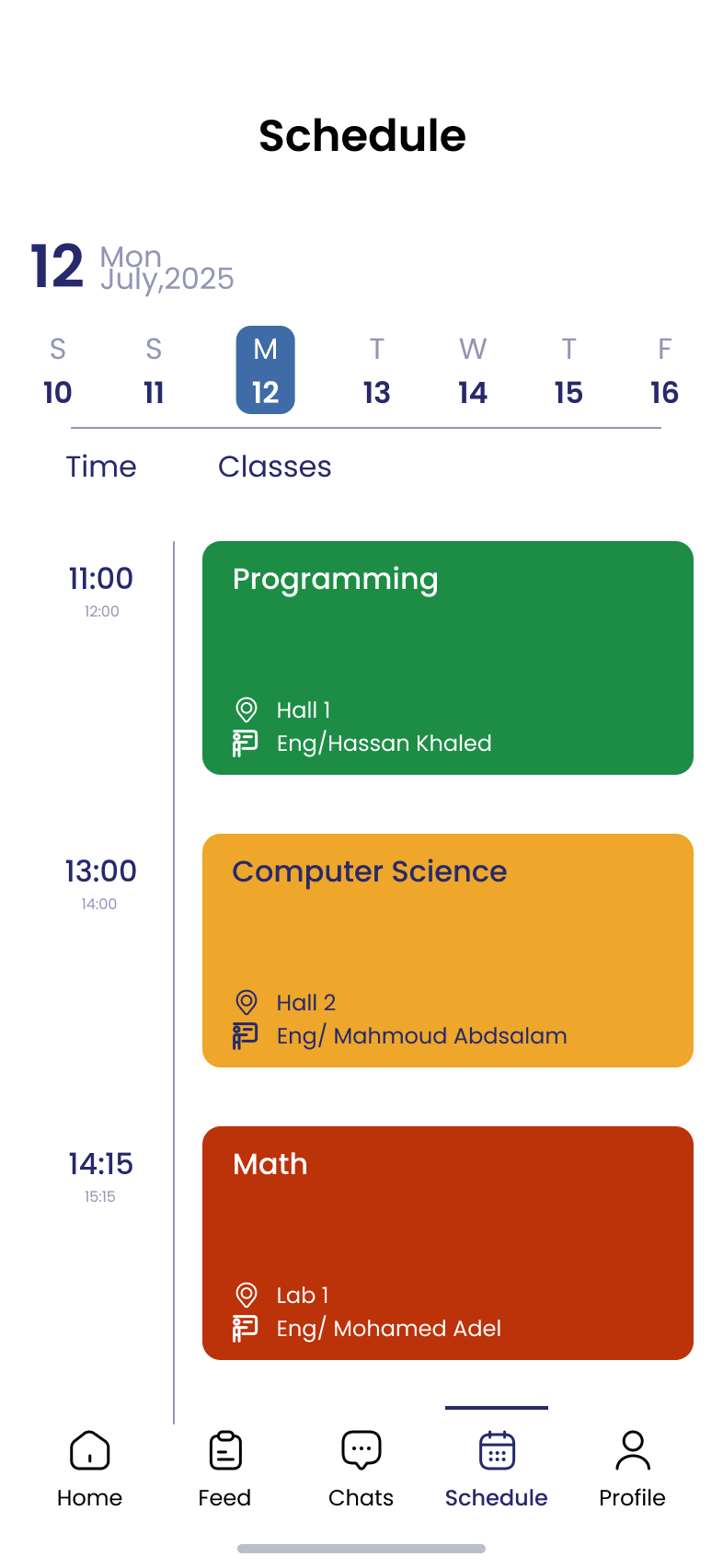 Class Schedule